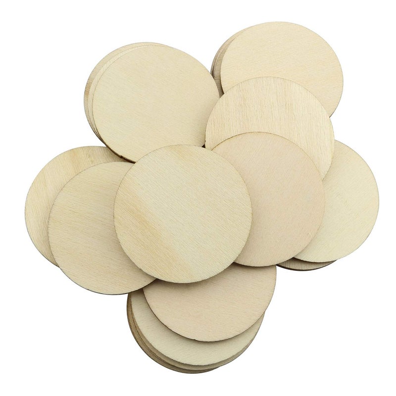 Tegg 1.5 Inch Natural Wood Slices 50PCS Unfinished Rustic Round Wood Cutouts for DIY Crafts - Image 3